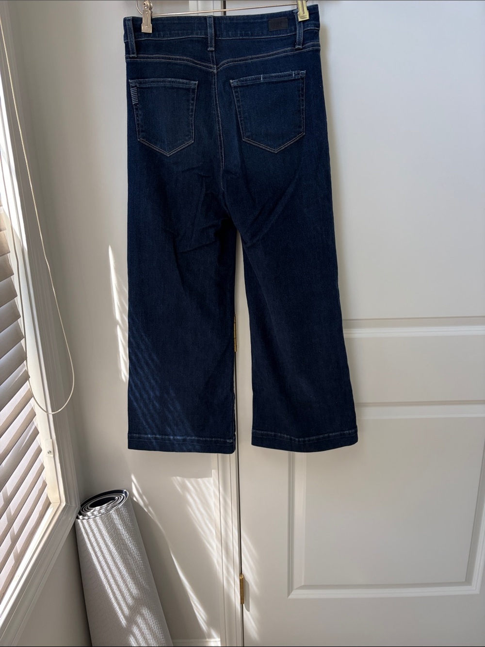PAIGE Dark Blue Wide-Leg High-Rise Jeans - Picture 6 of 9